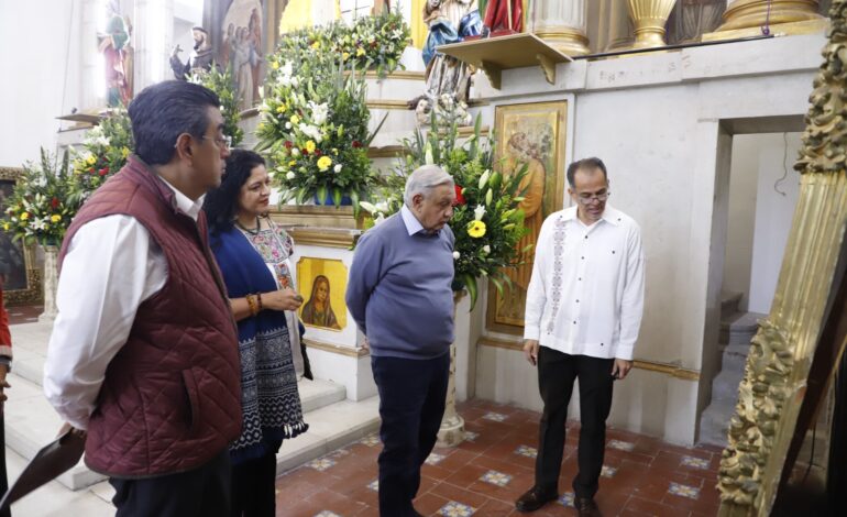 En Puebla, AMLO entrega obras del Patrimonio Cultural