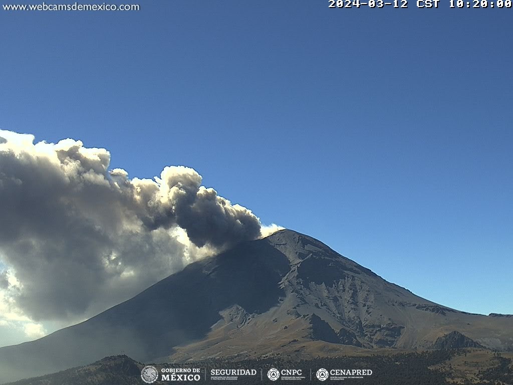 Tuvo Popocatépetl 96 exhalaciones; calidad del aire es regular