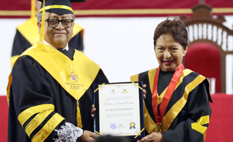 Recibe rectora Lilia Cedillo Doctorado Honoris Causa de la Universidad Nacional de Trujillo