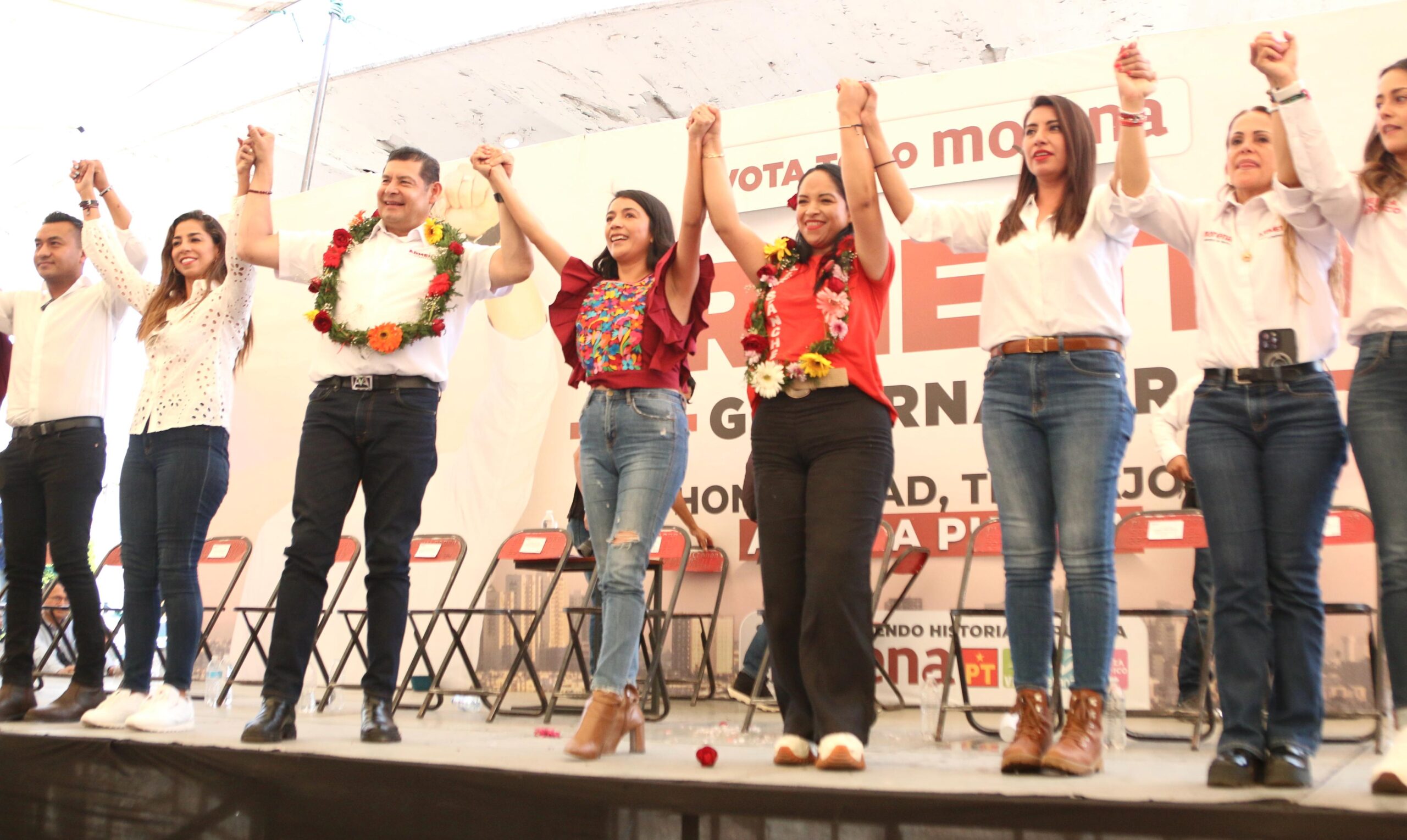 Liz Sánchez presente en cierres de campaña de candidatos y candidatas de la 4T