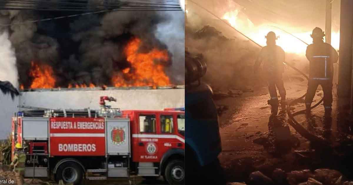 Reportan incendio en fábrica de veladoras de Texmelucan