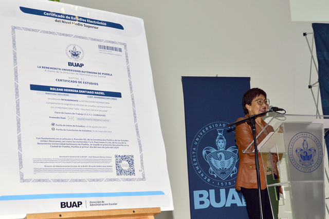 Presenta BUAP certificado de estudios electrónico nivel medio superior