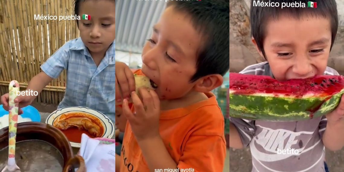 Conquista TikTok «Betito», niño izucarense por su amor a la comida tradicional