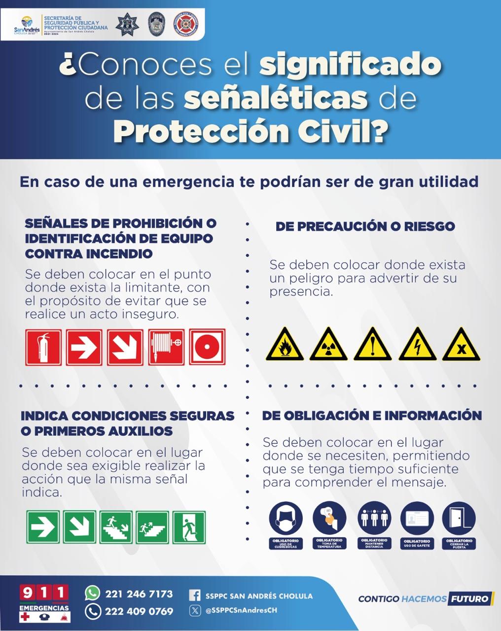 Promueve San Andrés Cholula señalamientos de Protección Civil