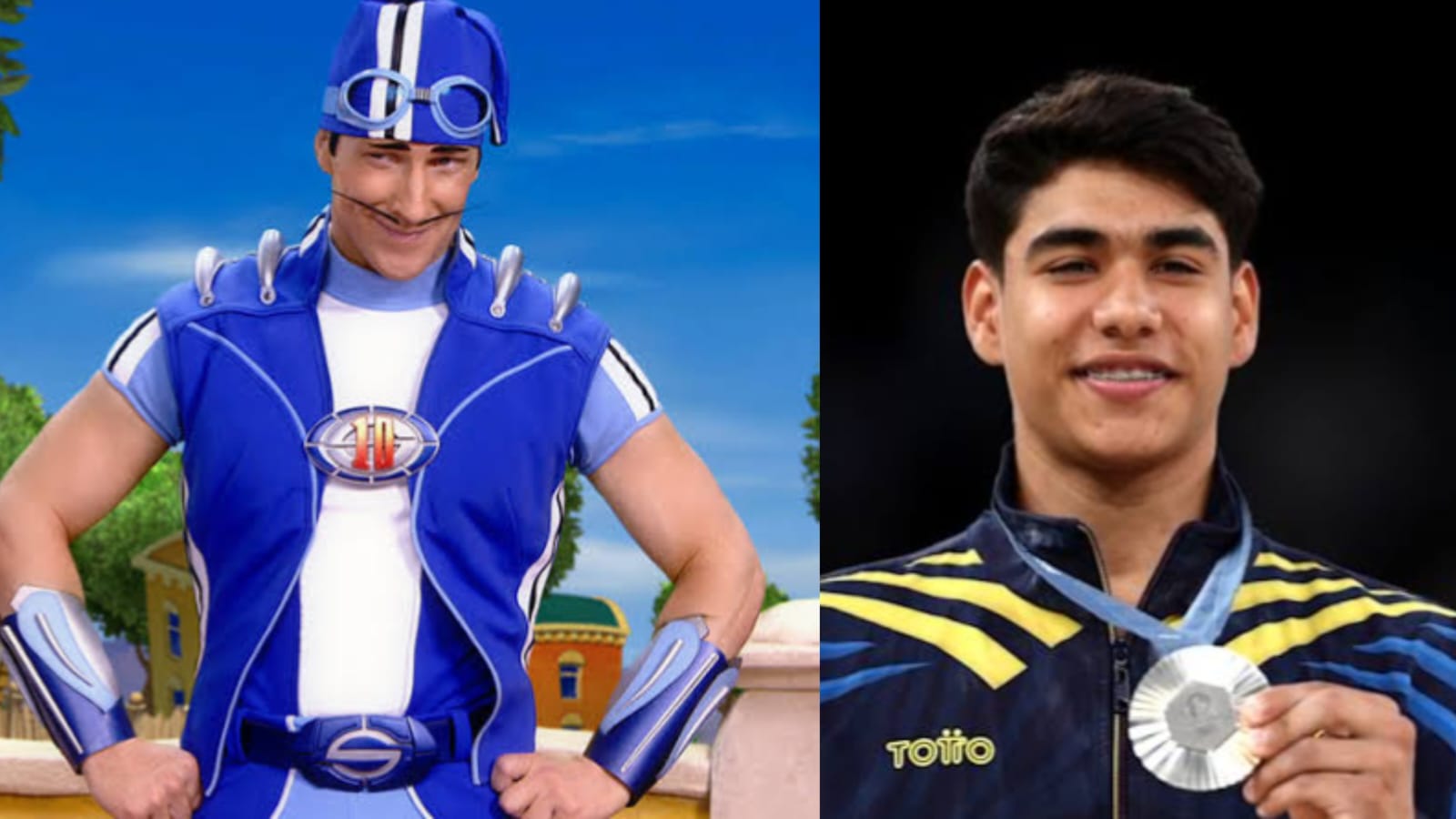 El actor Magnús Scheving de «Lazy Town» felicitó a Ángel Barajas por su triunfo en los Olímpicos