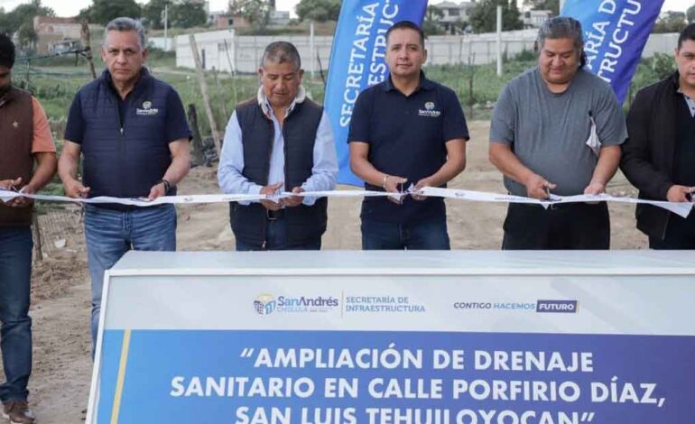 Edmundo Tlatehui entrega ampliación de drenaje en San Luis Tehuiloyocan