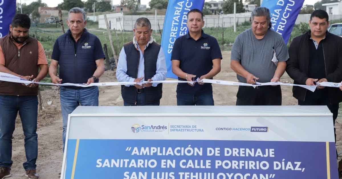 Edmundo Tlatehui entrega ampliación de drenaje en San Luis Tehuiloyocan