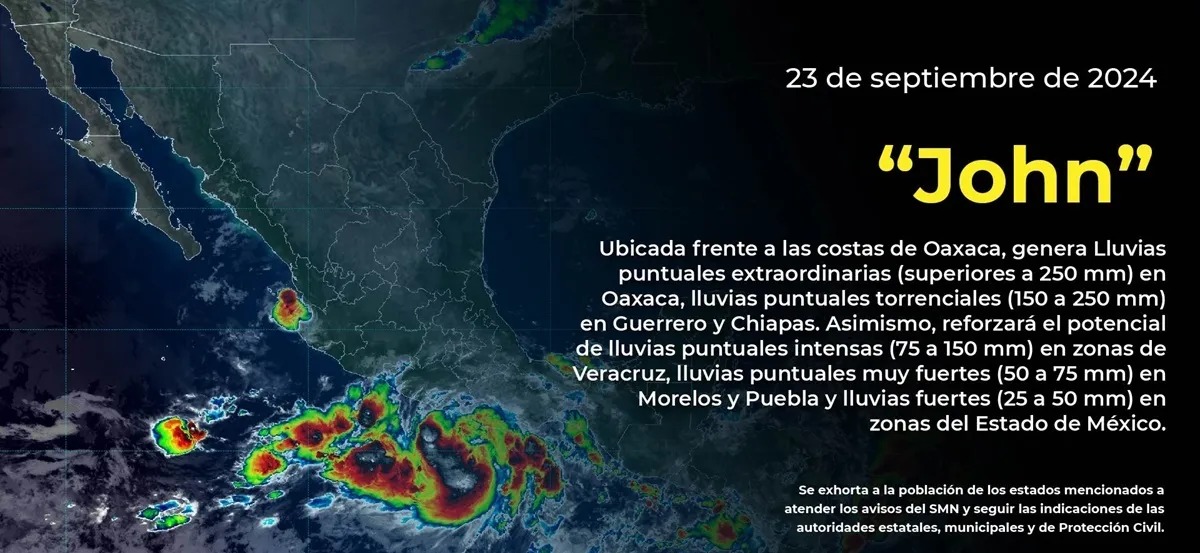 Tormenta tropical John afectará Oaxaca: detalles y recomendaciones