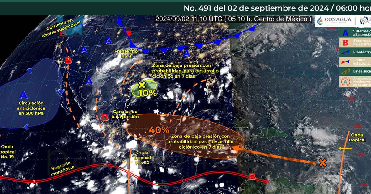 Pronostica Conagua lluvias “muy fuertes” para Puebla