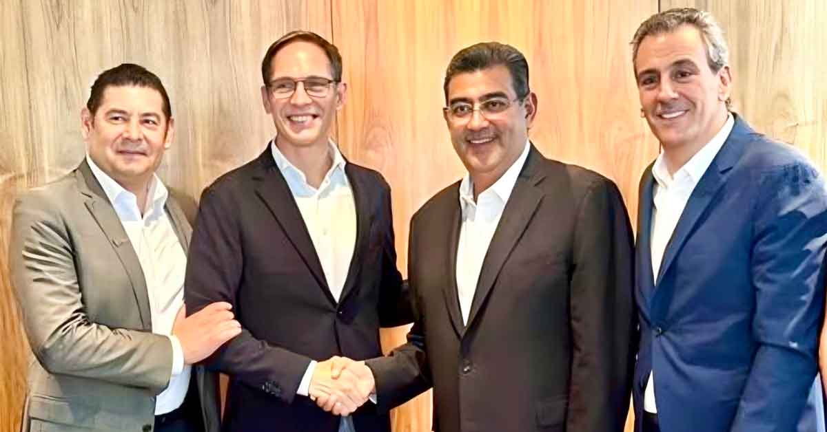 Salomón, Armenta y Chedraui se reúnen reunión con jefe mundial de producción de Audi