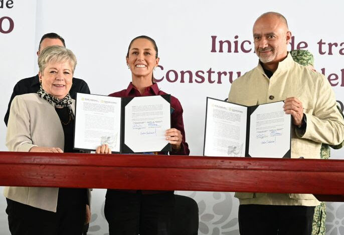 Presidenta Sheinbaum encabeza banderazo a trabajos preliminares del tren México-Querétaro