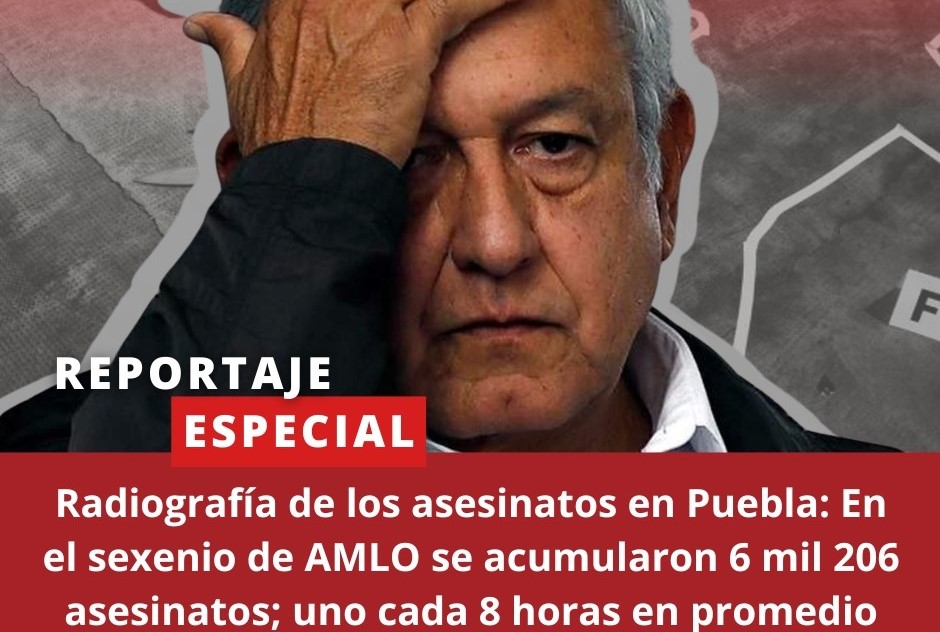 Radiografía de asesinatos en Puebla: En sexenio de AMLO sumaron 6 mil 206; uno cada 8 horas