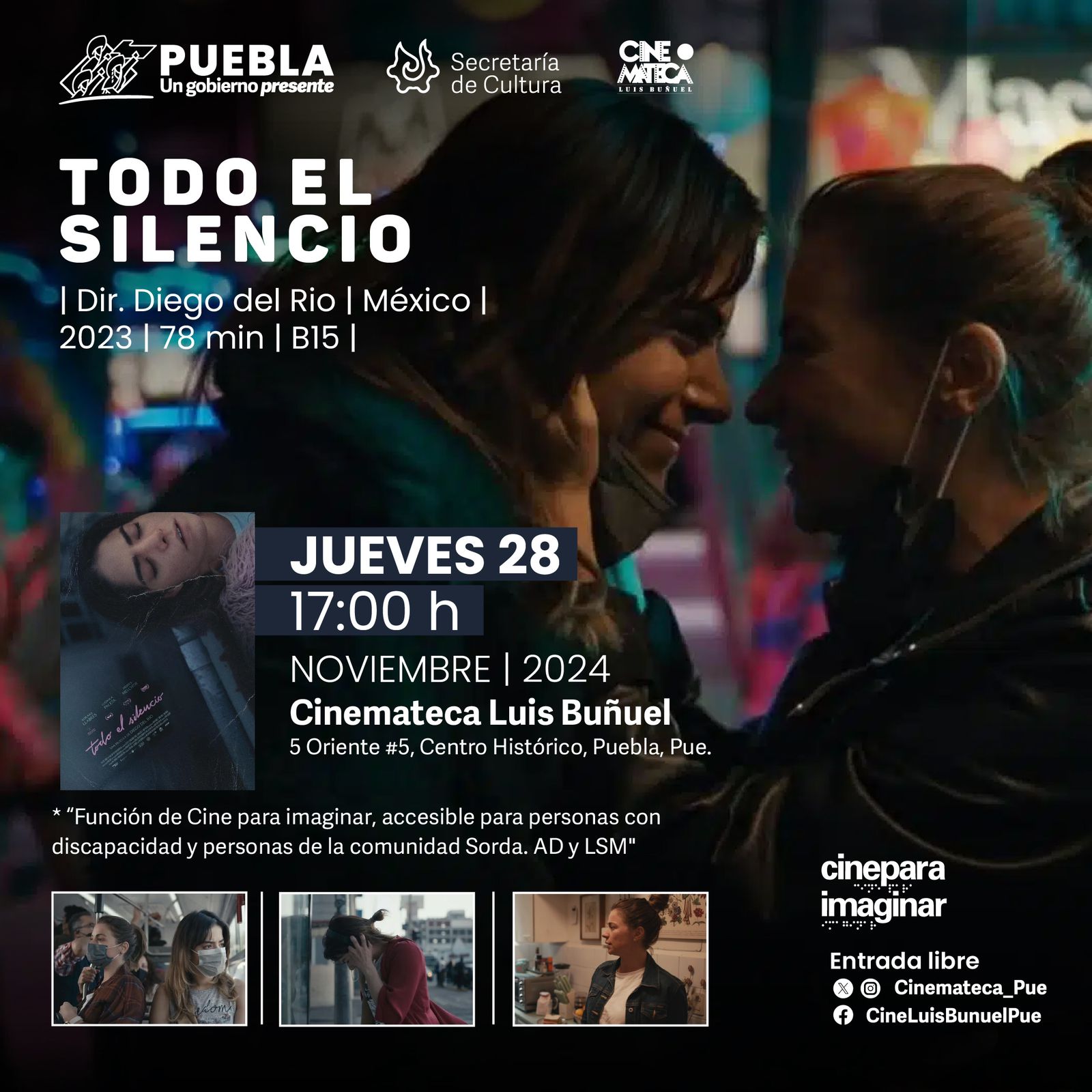 Cultura proyectará películas para personas con discapacidad auditiva o visual durante noviembre