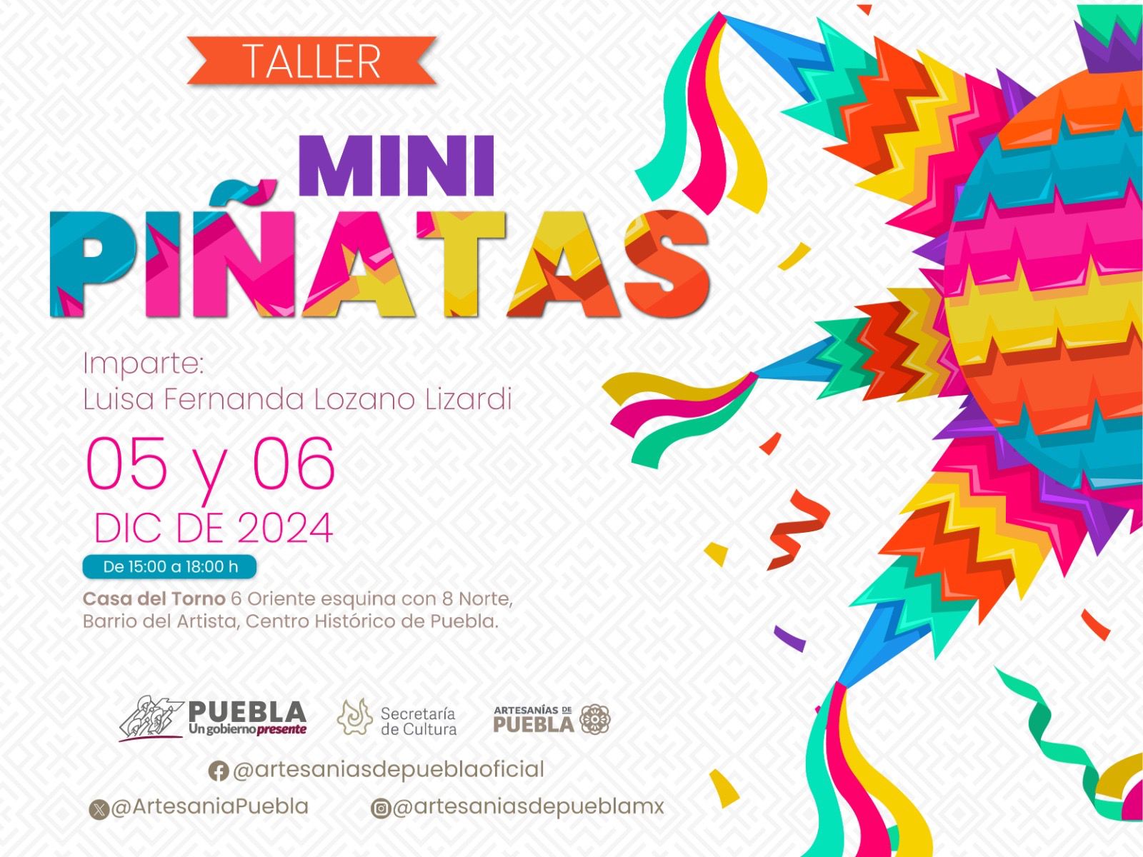 Taller de Mini Piñatas Navideñas en Casa del Torno