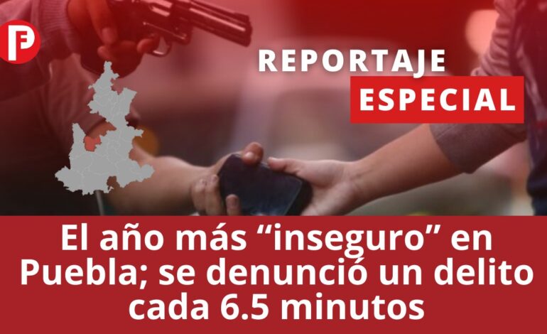 2024: El año más “inseguro” en Puebla; se denunció un delito cada 6.5 minutos