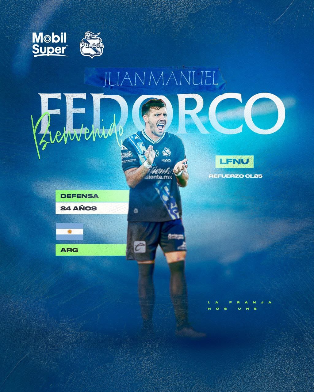 Juan Manuel Fedorco es nuevo defensa central del Club Puebla