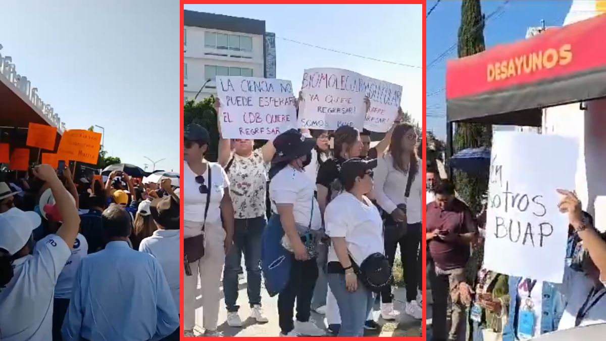 Ante negativa de paristas BUAP, trabajadores y docentes se manifestaron para exigir que se reabra CU