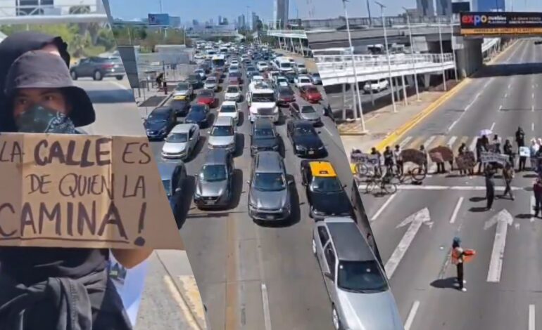 Estudiantes BUAP cerraron Vía Atlixcáyotl en protesta por el paso peatonal